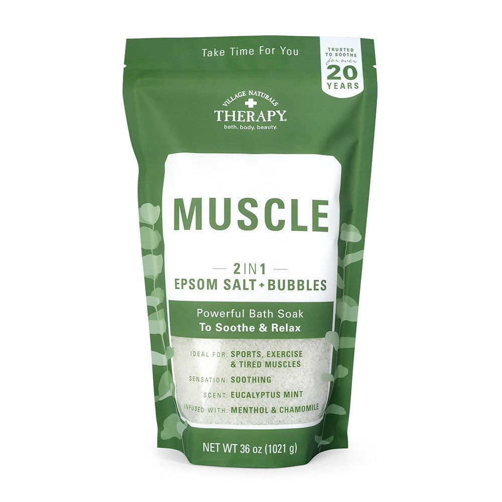 Village Naturals Therapy Aches Plus Pains Muscle Relief Foaming Bath Soak, 2.25 Lb